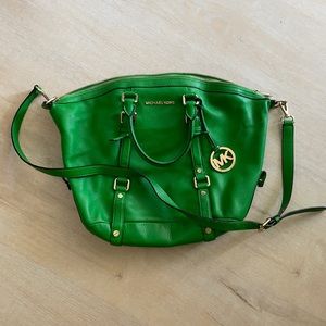 Large green Michael kors handbag/crossbody bag